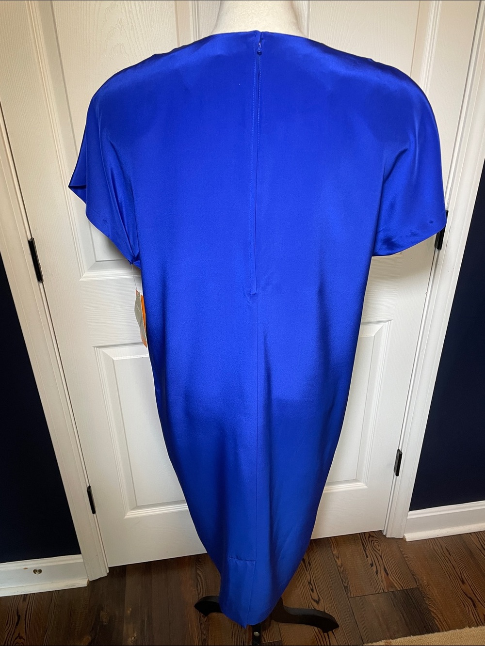 NWT Vintage 90s Liz Claiborne Silk Midi Dress Short Sleeves Shift Size 14 Petite - Picture 4 of 9
